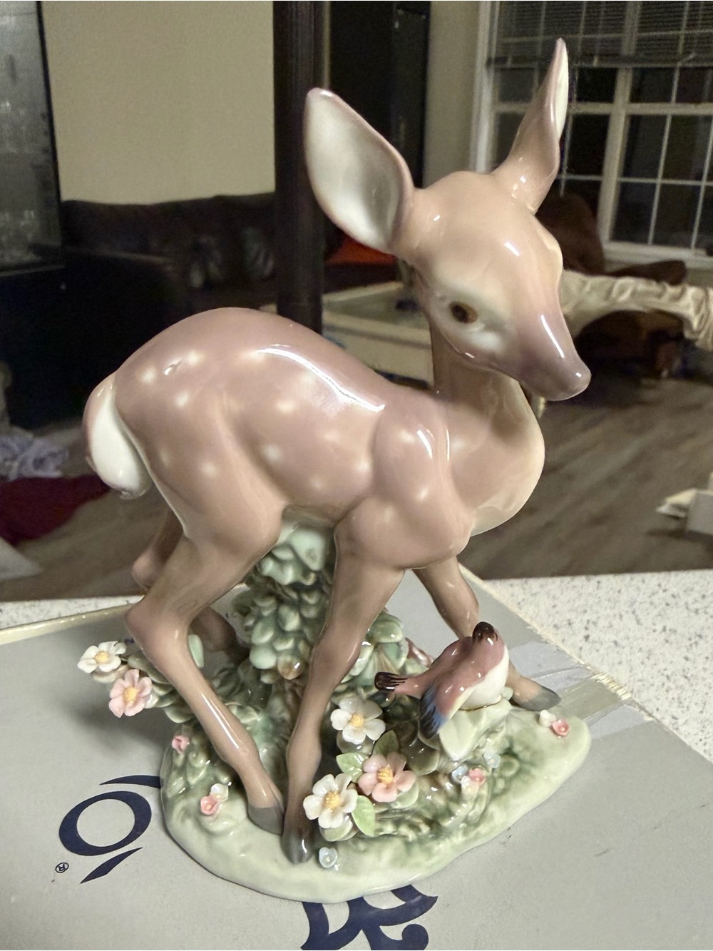 Lladro RARE Deer Down W/Butterfly #5674 With Original Box NIB